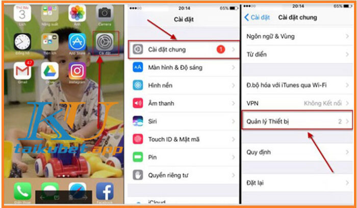 Các bước cài đặt sau khi tải App 