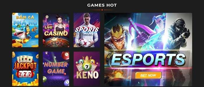 Game đặt cược phong phú, đặc biệt là đặt cược E-sports